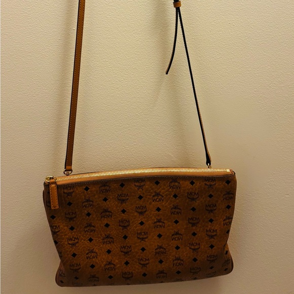 MCM Cognac Leather Logo Bag - Picture 6 of 17